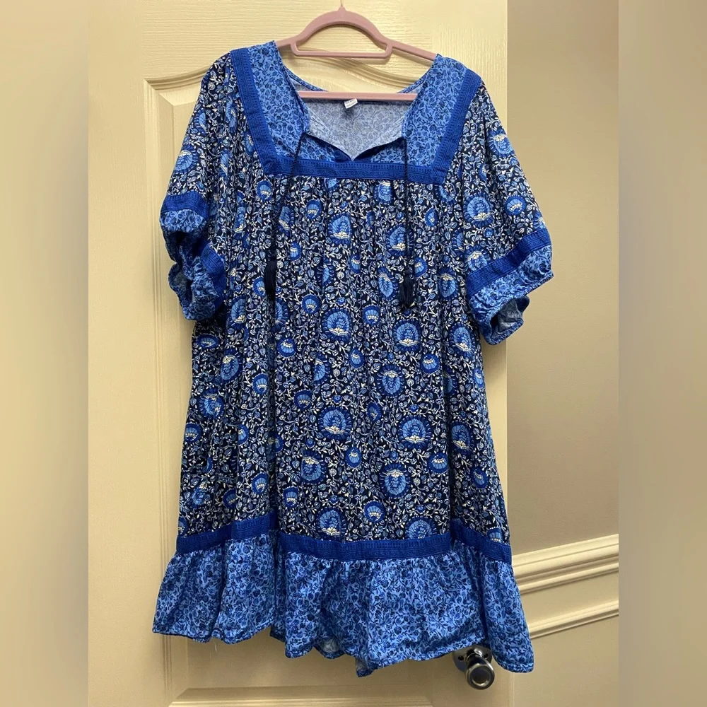 Old Navy print peasant dress - Picture 1 of 4